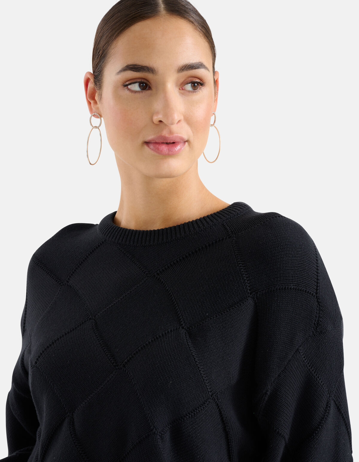 Karierter Strickpullover Schwarz SHOEBY WOMEN