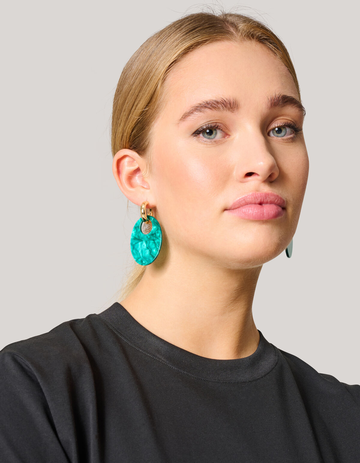 Boval-Ohrringe Grün SHOEBY ACCESSOIRES