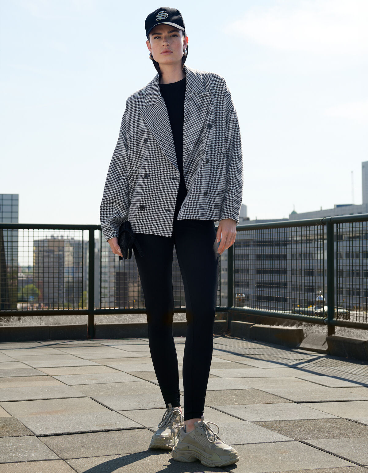 Pied-De-Poule Blazer Schwarz/Weiß SHOEBY WOMEN