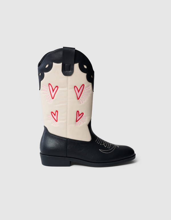 Western Heart Stiefel Schwarz/Weiß SHOEBY SHOES