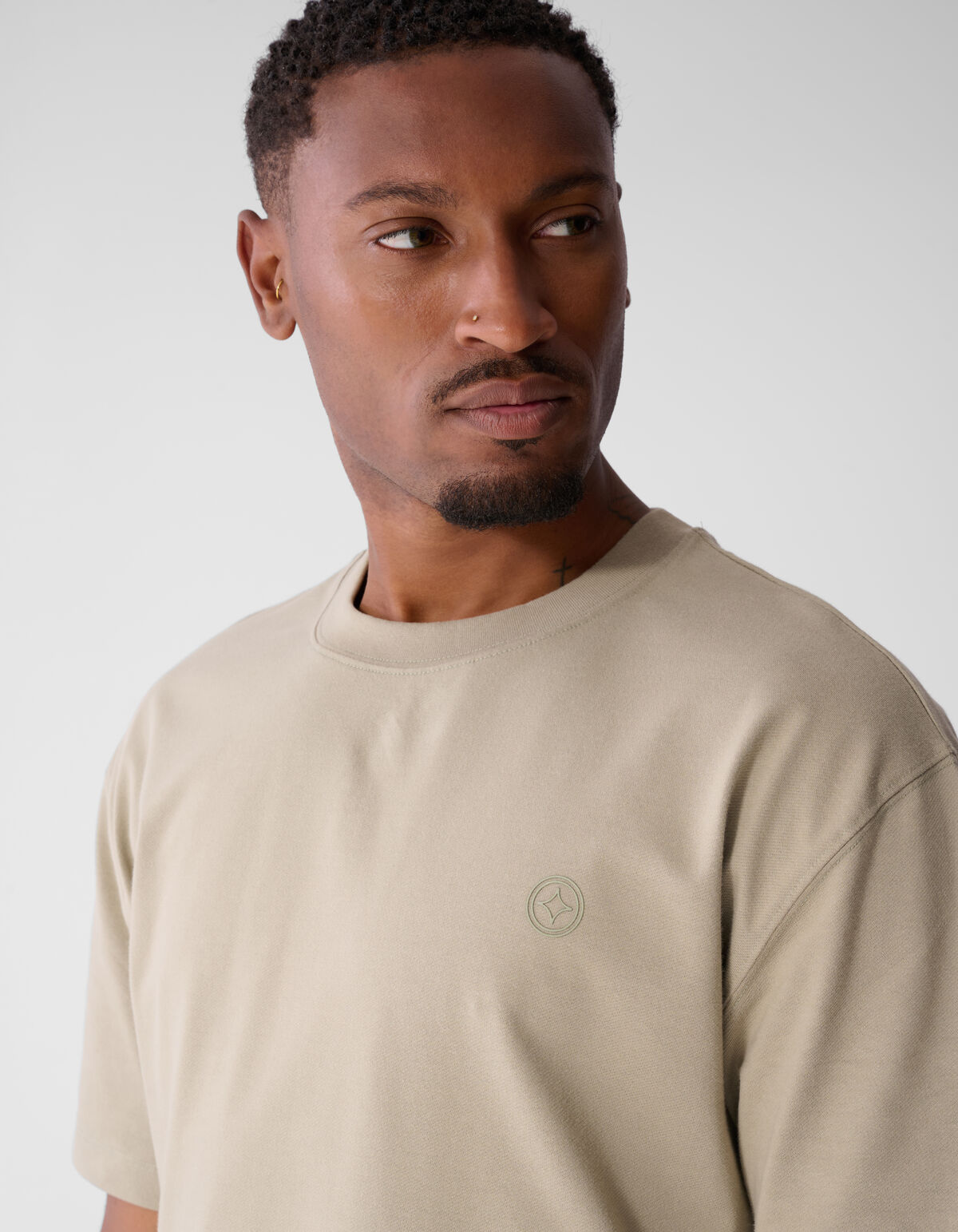 Twill-Grafik-T-Shirt Hellgr&uuml;n SHOEBY MEN