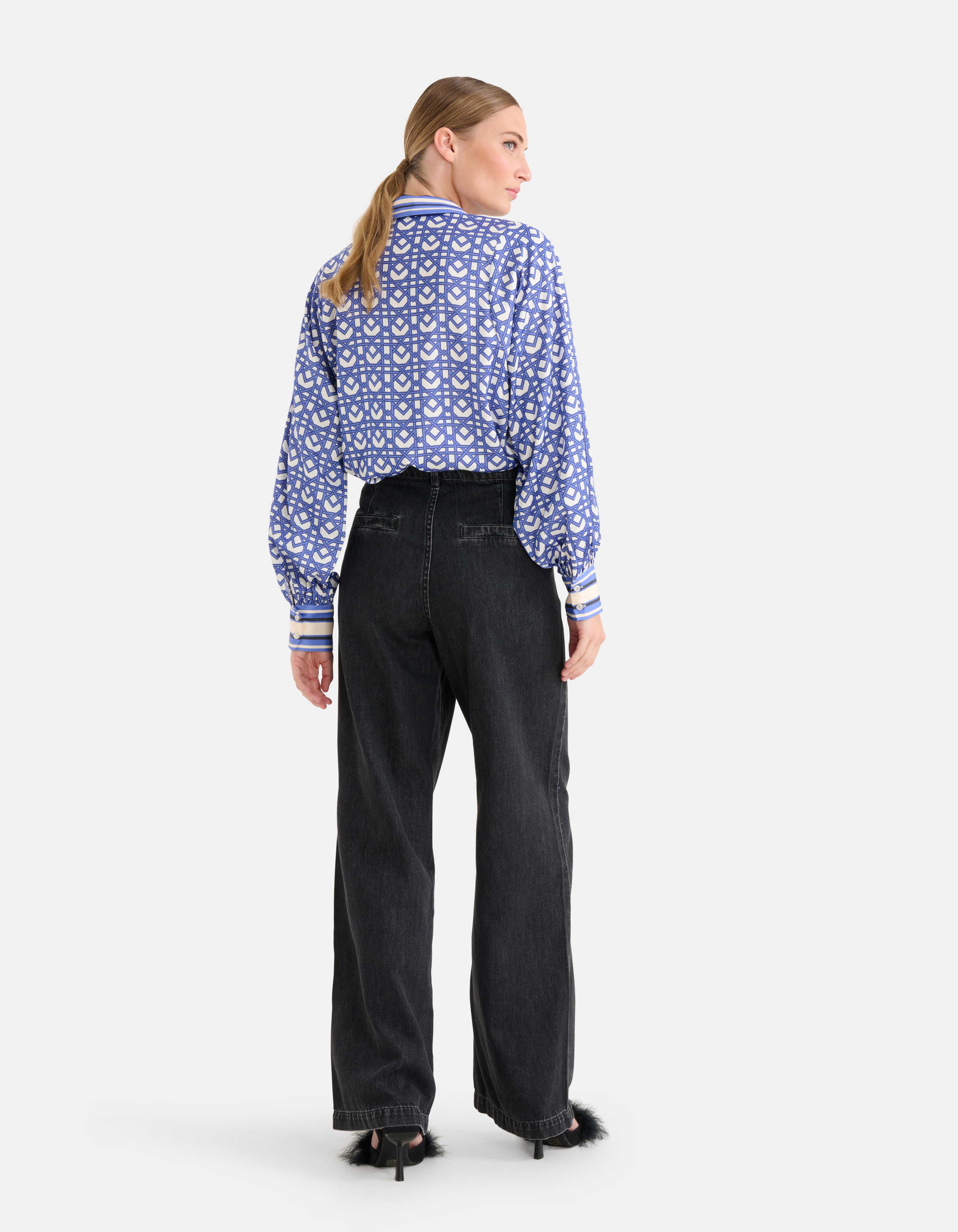 Grafik-Retro-Bluse Lila SHOEBY WOMEN