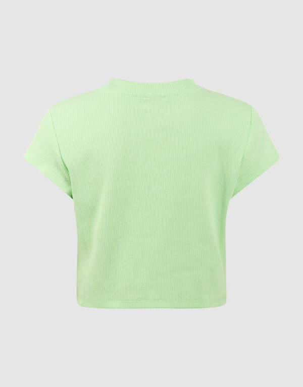 Gerippter Banana Crop Top Hellgr&uuml;n SHOEBY GIRLS