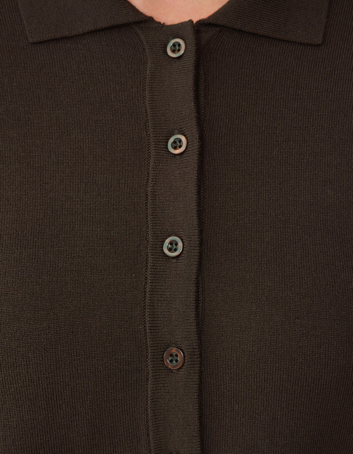 Langarm-Poloshirt Dunkelbraun von Monica SHOEBY WOMEN