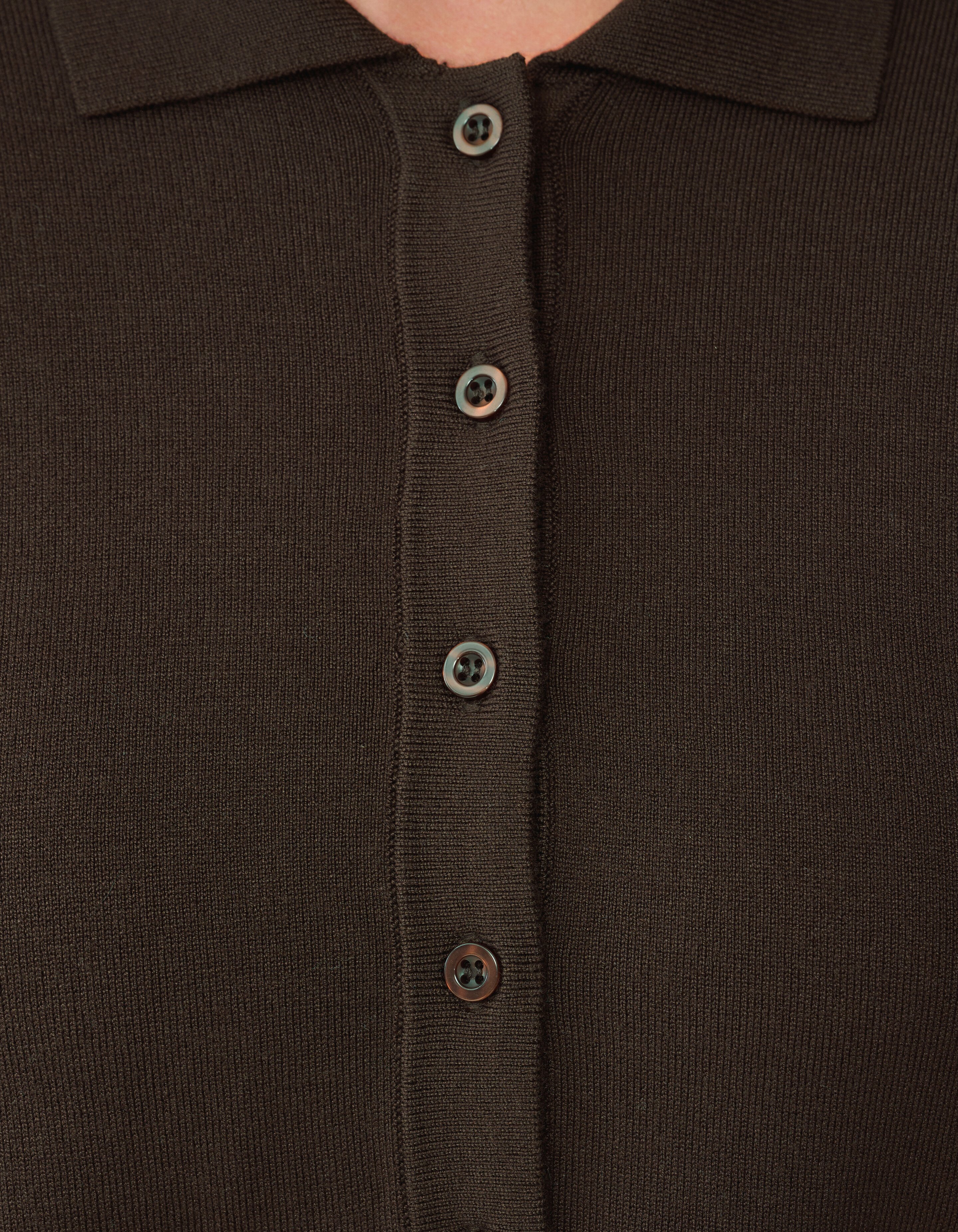 Langarm-Poloshirt Dunkelbraun von Monica SHOEBY WOMEN