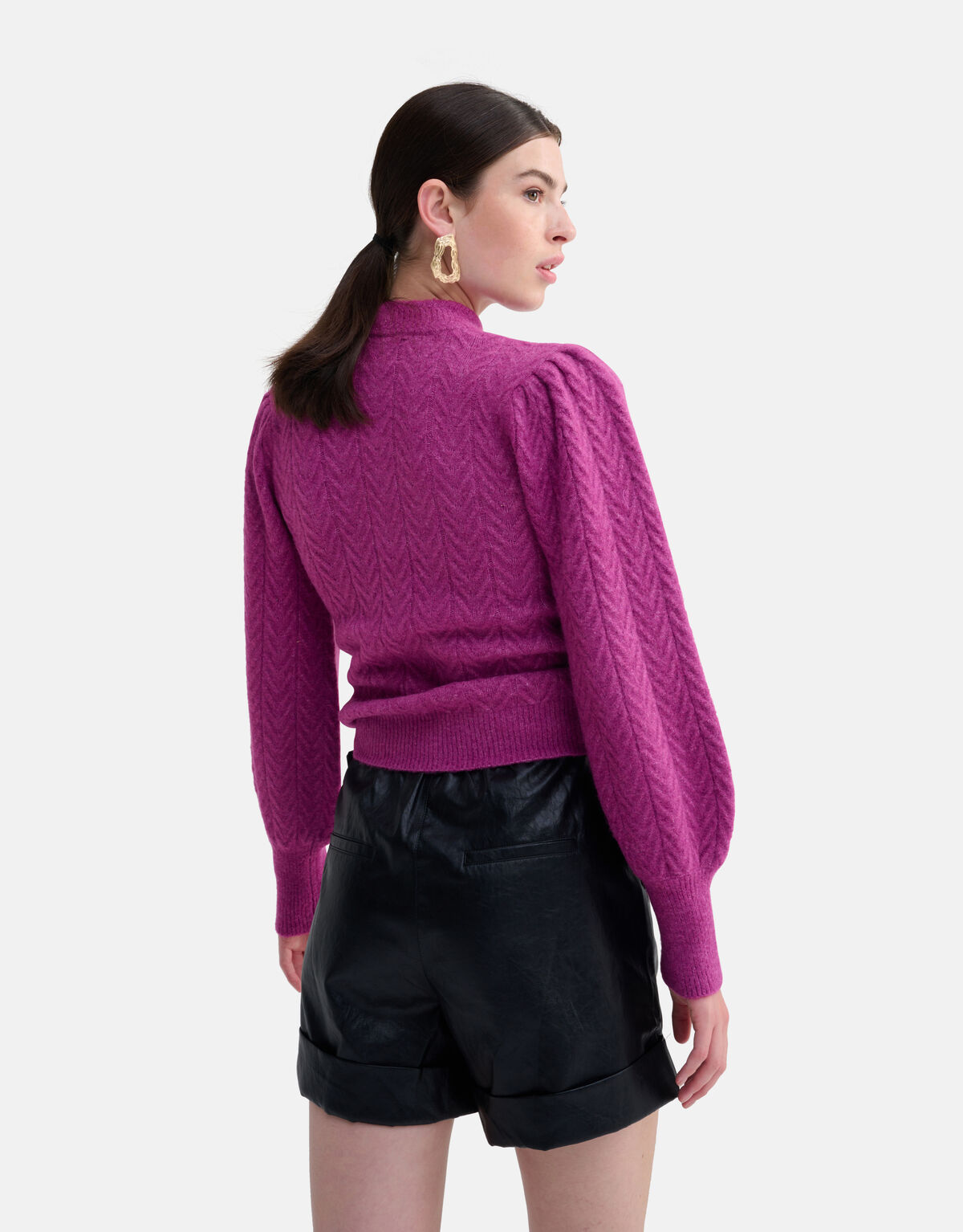 Pullover mit Puffärmeln Lila SHOEBY WOMEN