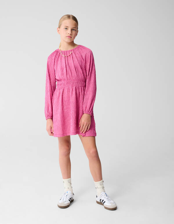 Kleid mit gewellter Textur Rosa SHOEBY GIRLS