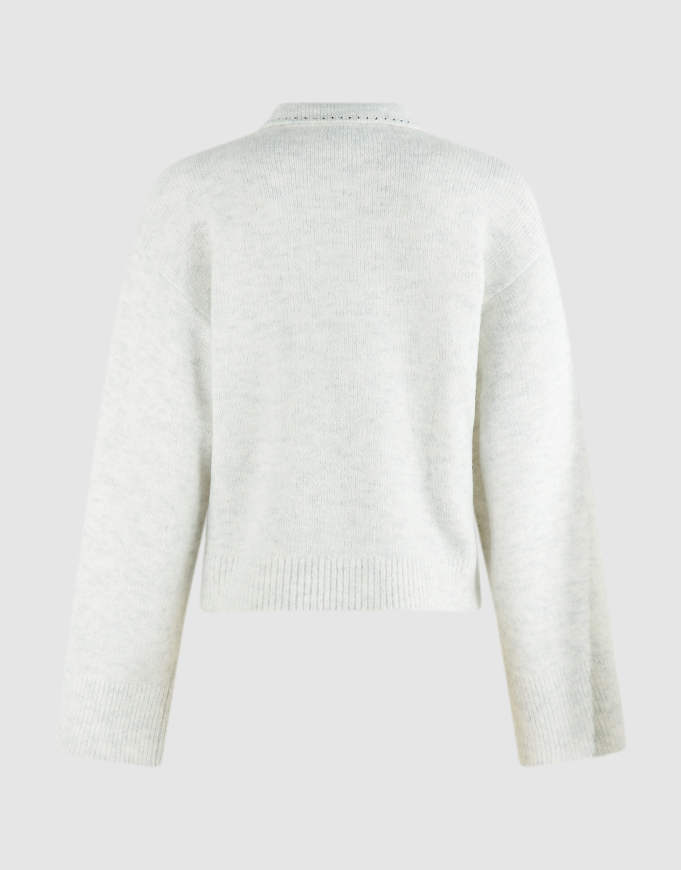 Zip Polo Strickpullover hellgrau SHOEBY WOMEN