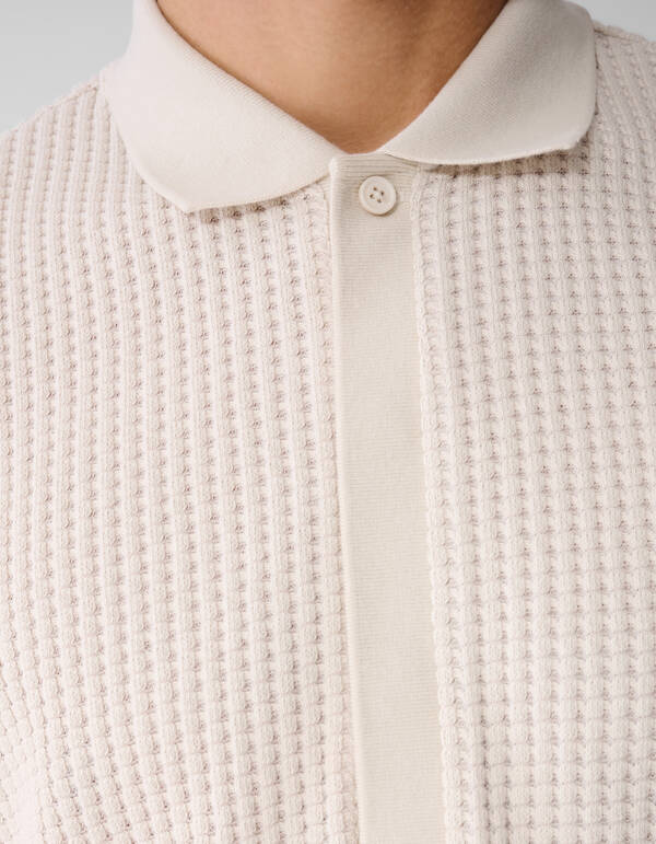 Schweres Waffel-Poloshirt Sand SHOEBY MEN