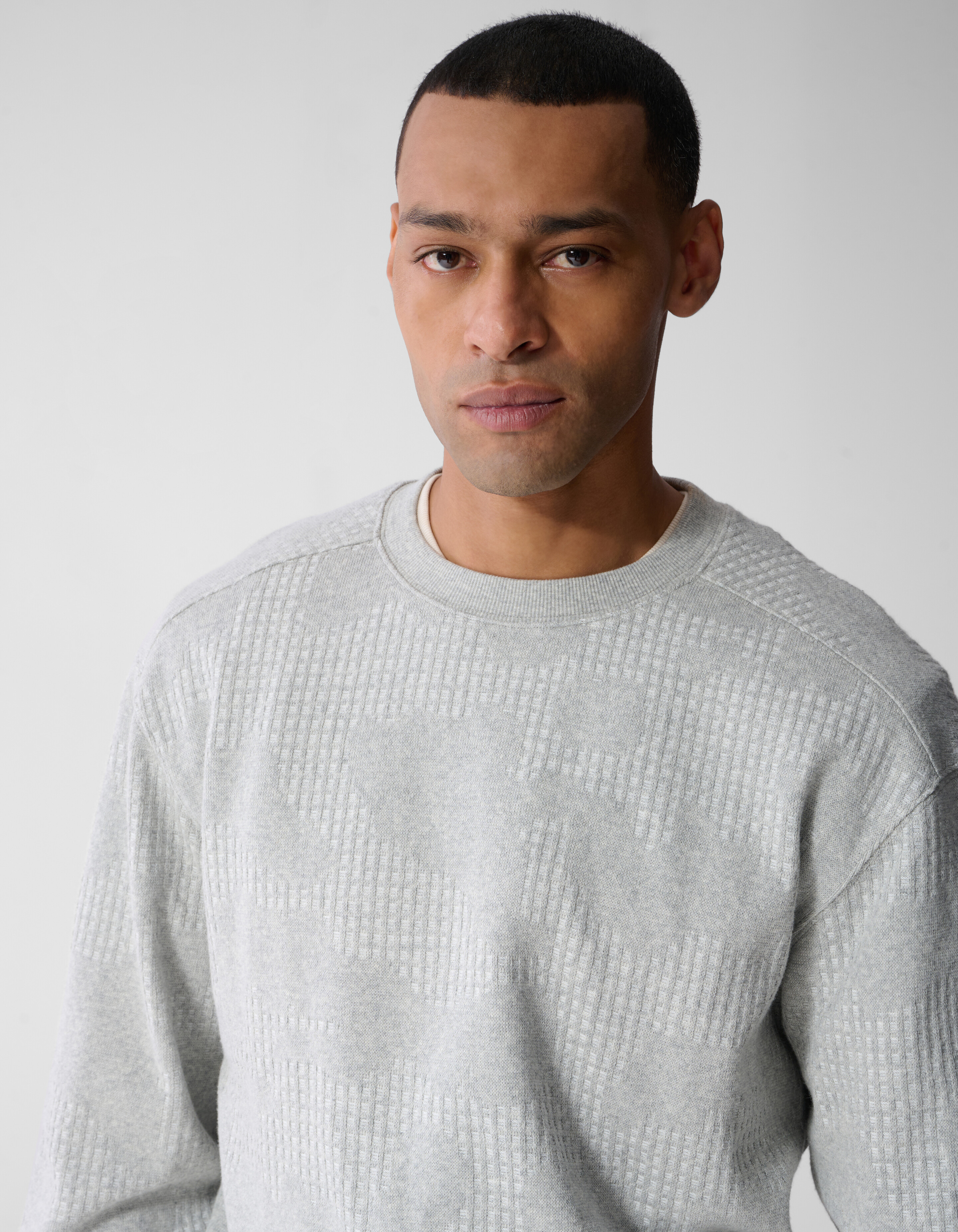 Camo Structure Pullover Hellgrau SHOEBY MEN