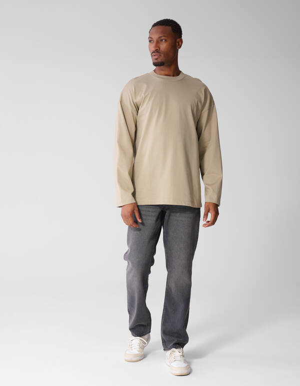 Basis Relaxed Fit Longsleeve Beige SHOEBY MEN