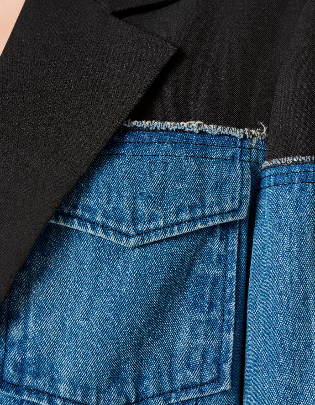 Zweifarbiger Denim-Blazer Schwarz/Blau SHOEBY WOMEN