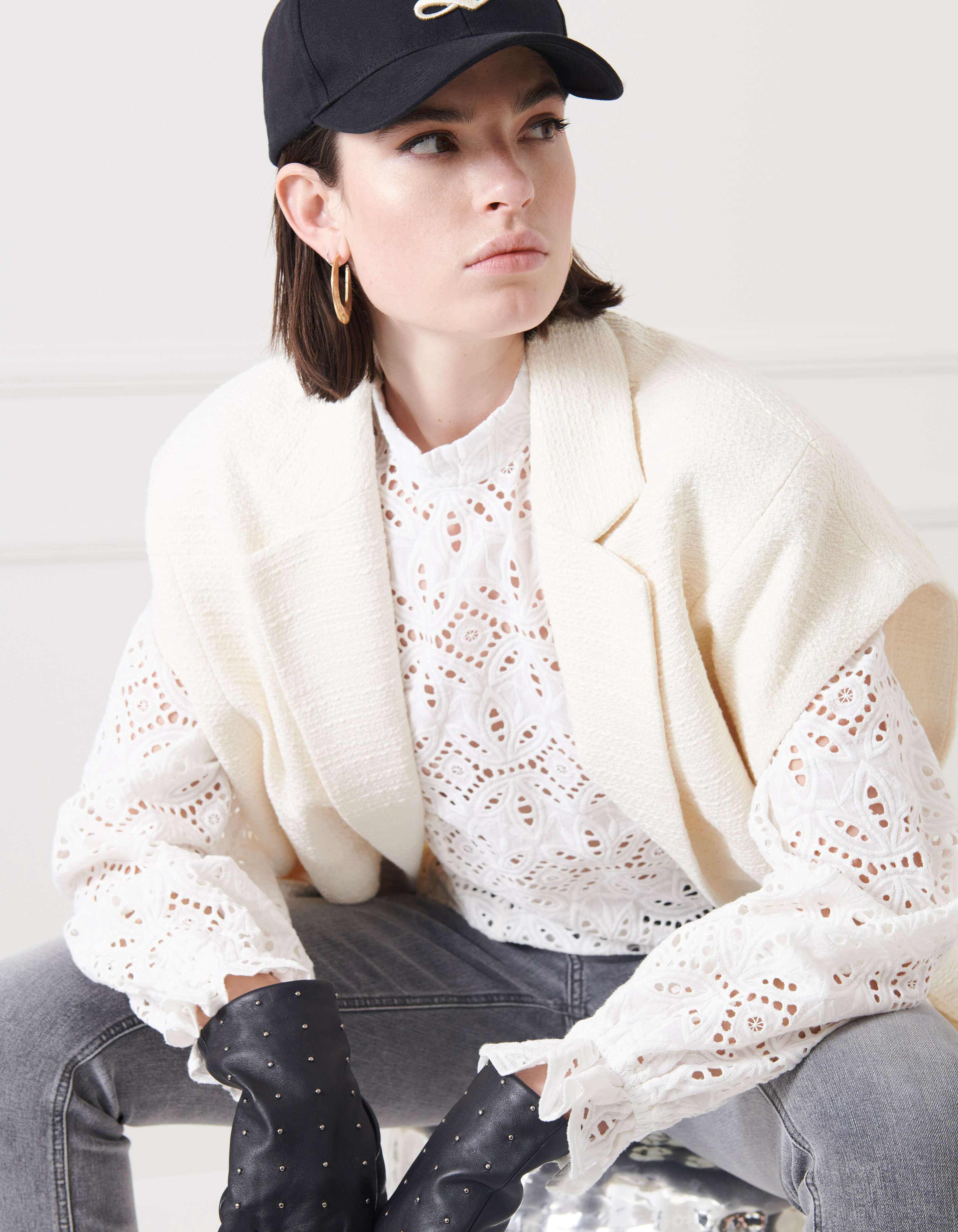 Besticktes Top Off White SHOEBY WOMEN