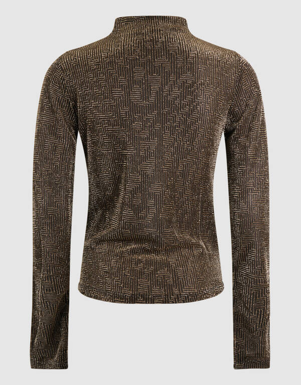 Glitzerndes Top mit Ausschnitt, Gold SHOEBY WOMEN