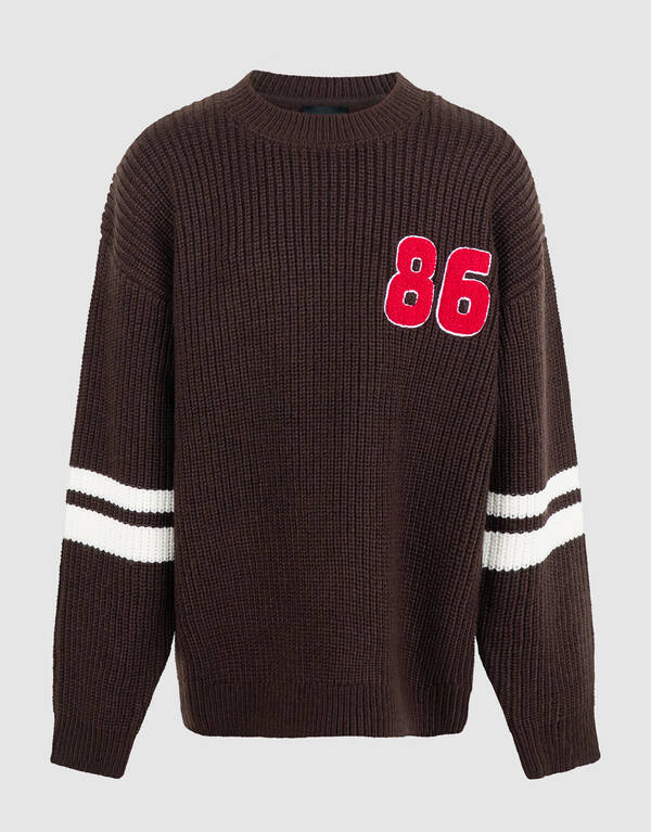 Varsity Strickpullover Dunkelbraun SHOEBY BOYS