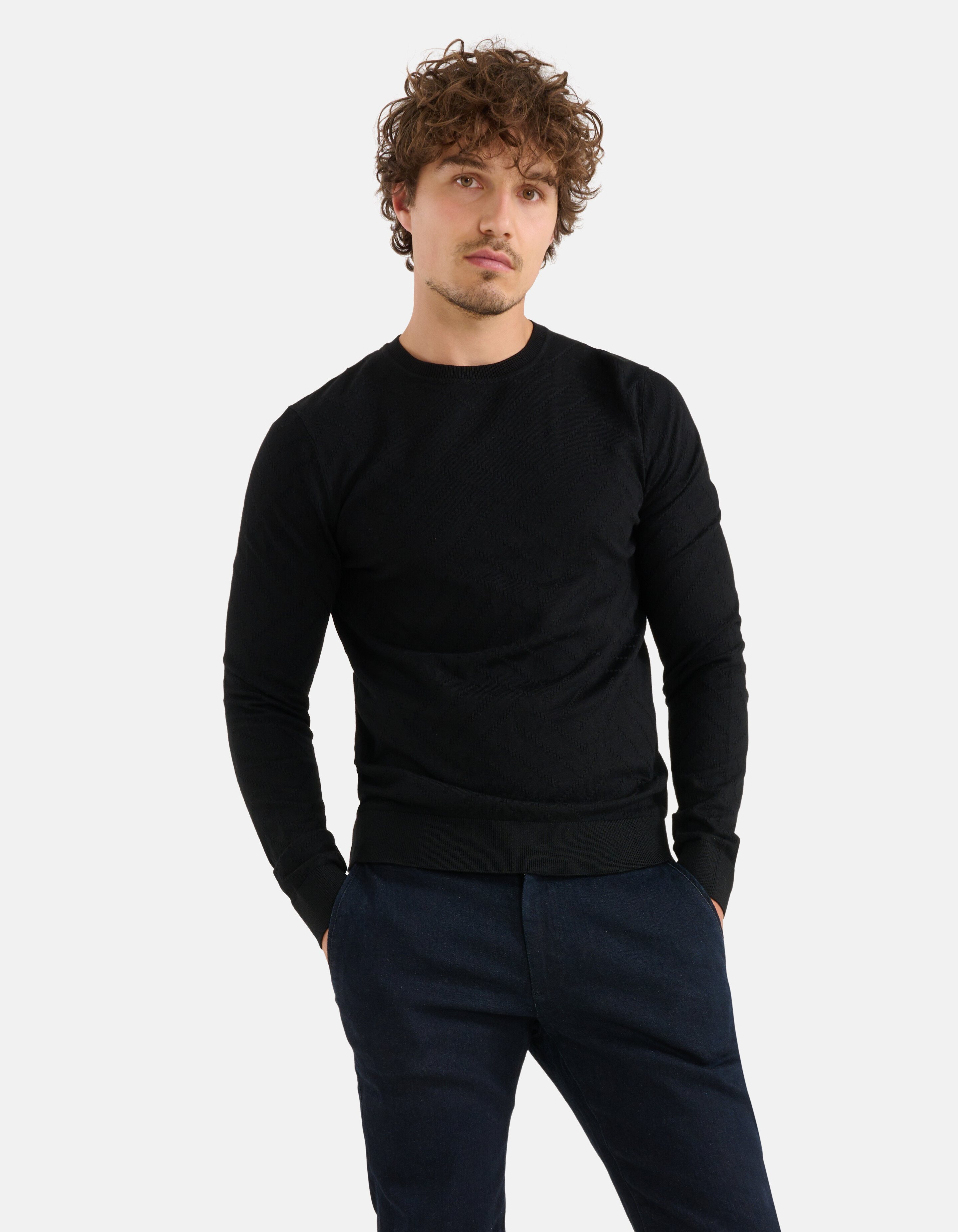 Diagonaler Pullover Schwarz SHOEBY MEN