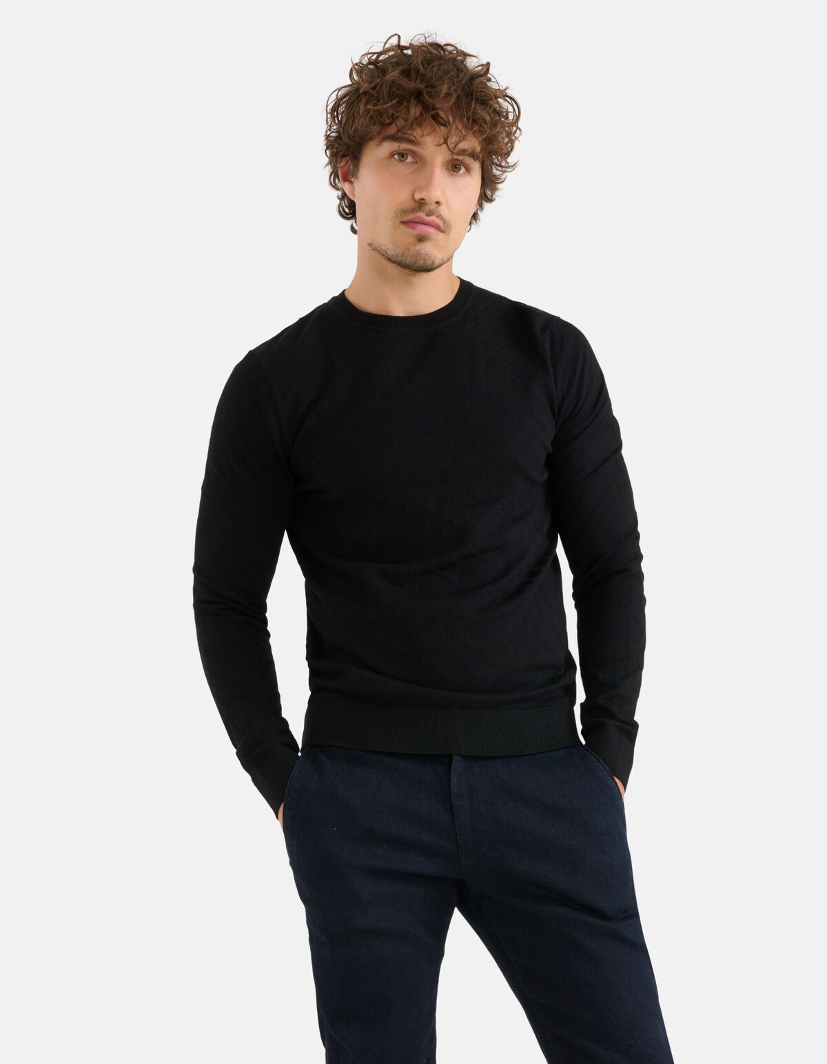 Diagonaler Pullover Schwarz SHOEBY MEN