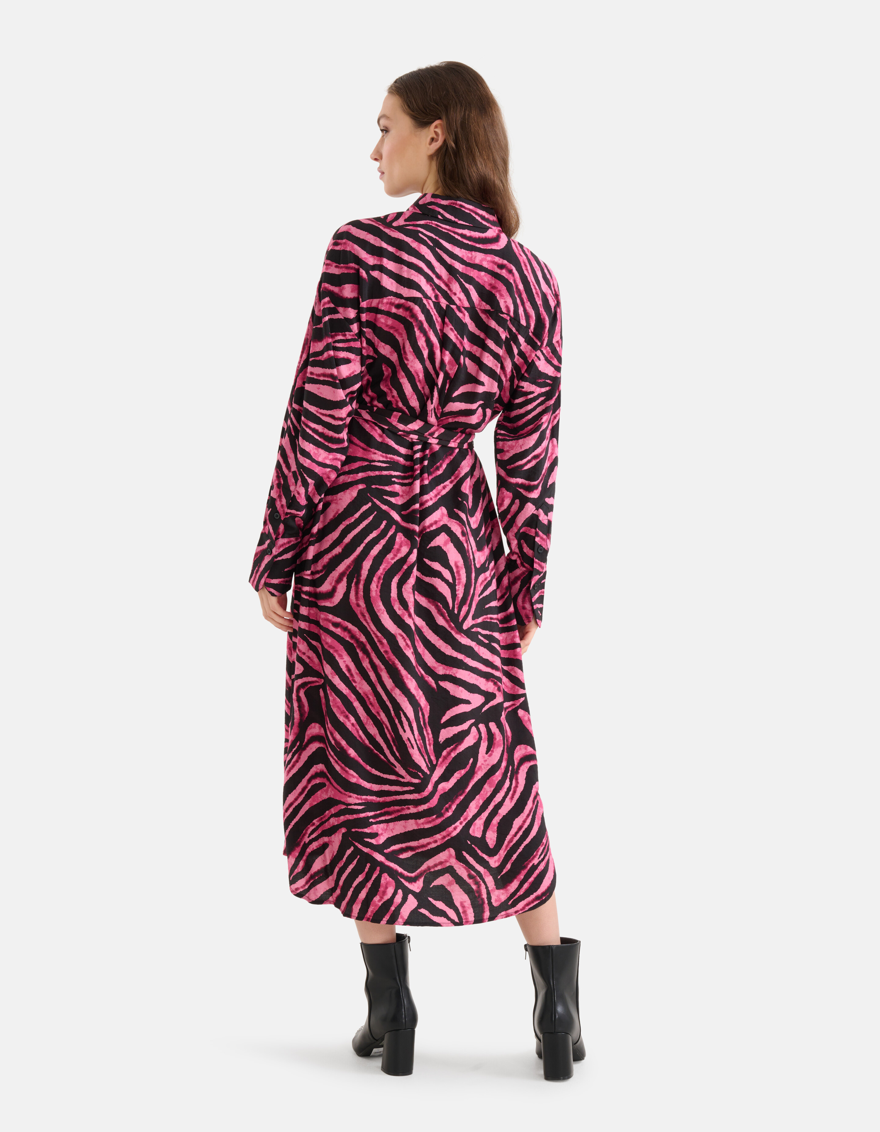 Maxikleid mit Zebramuster Rosa SHOEBY WOMEN