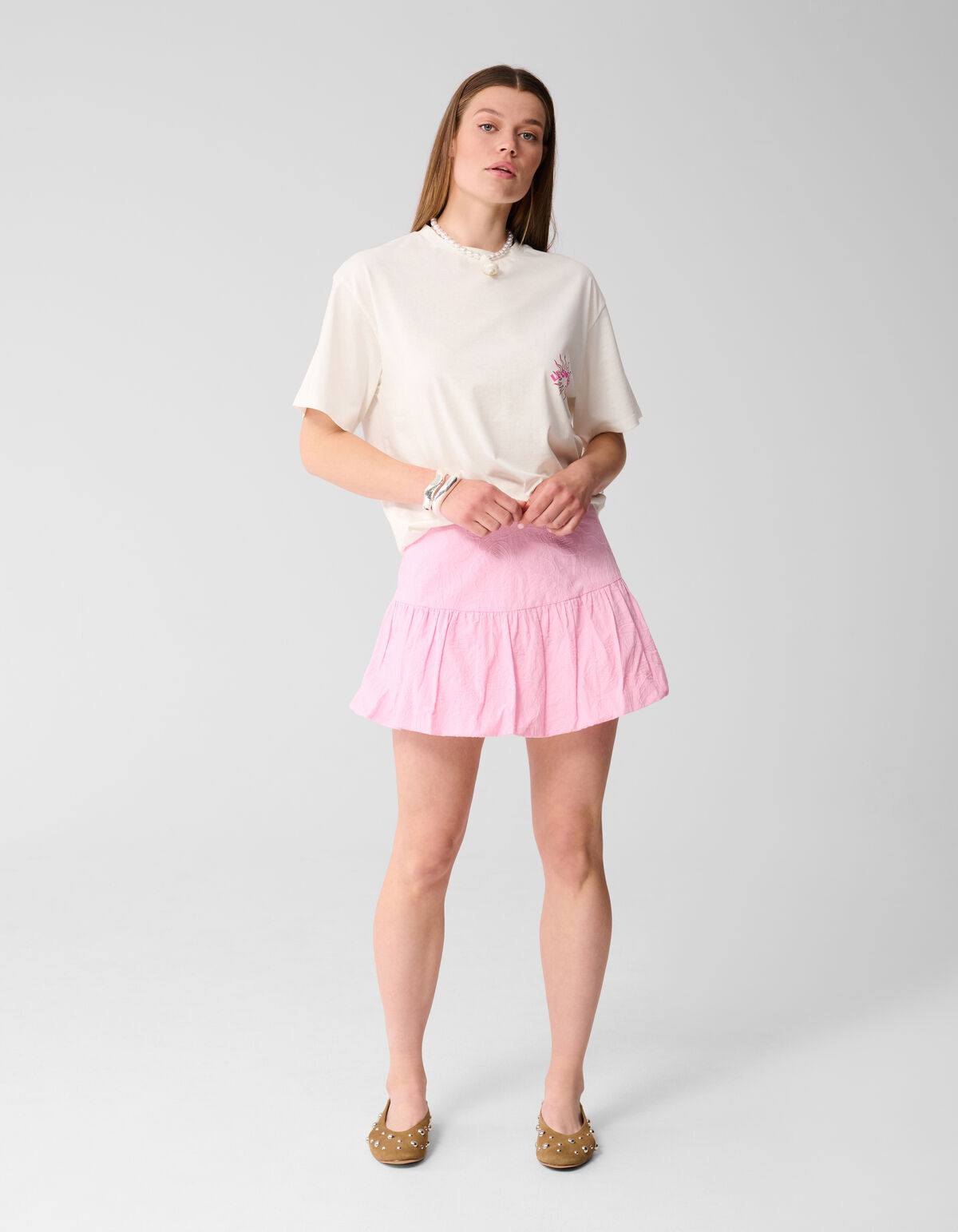 Blumenkordel Ballon Minirock Rosa SHOEBY WOMEN