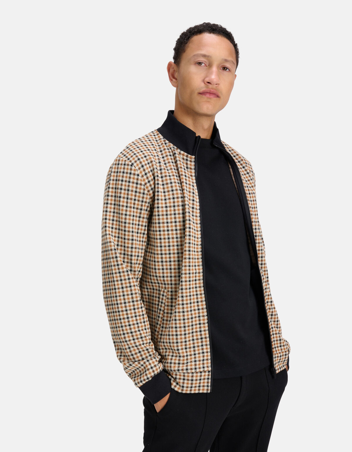 Karierte Strickjacke Braun SHOEBY MEN