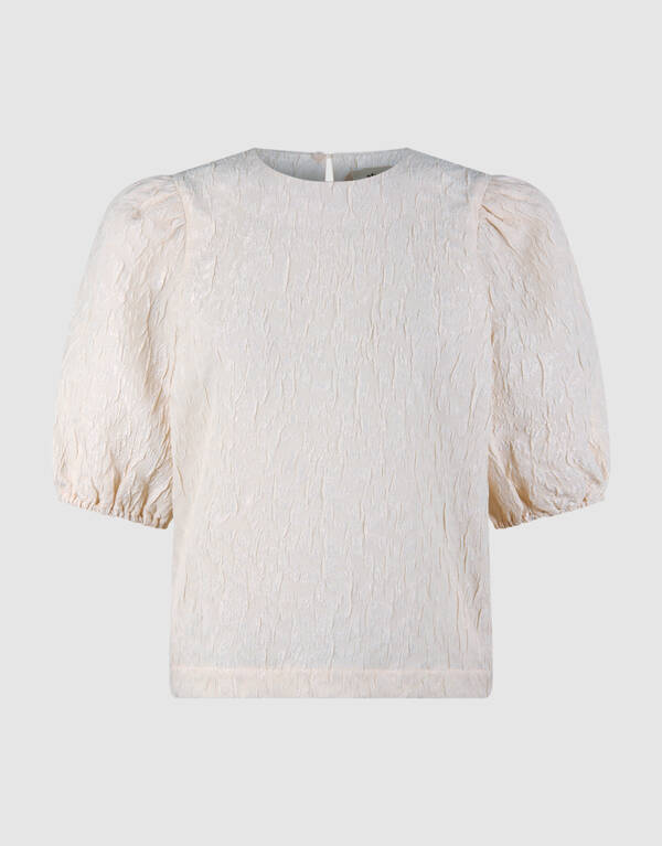 Jacquard Struktur Top Gebrochen Wei&szlig; SHOEBY WOMEN