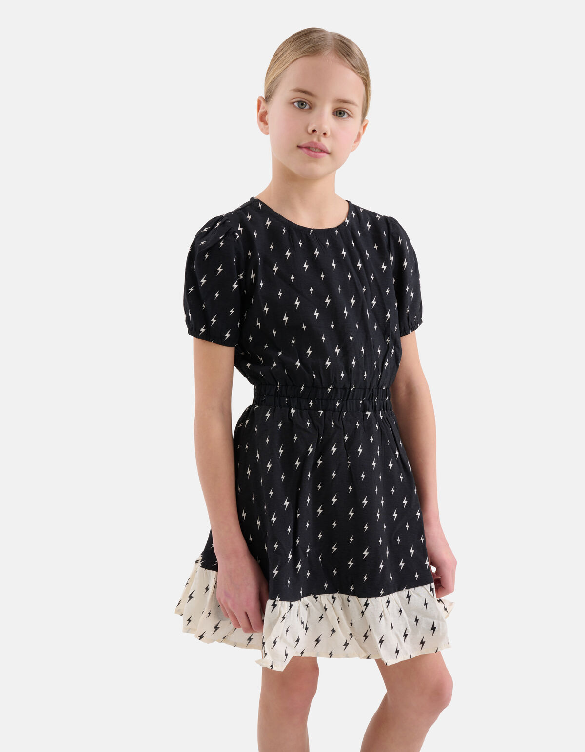 Printed Jurk Zwart SHOEBY GIRLS