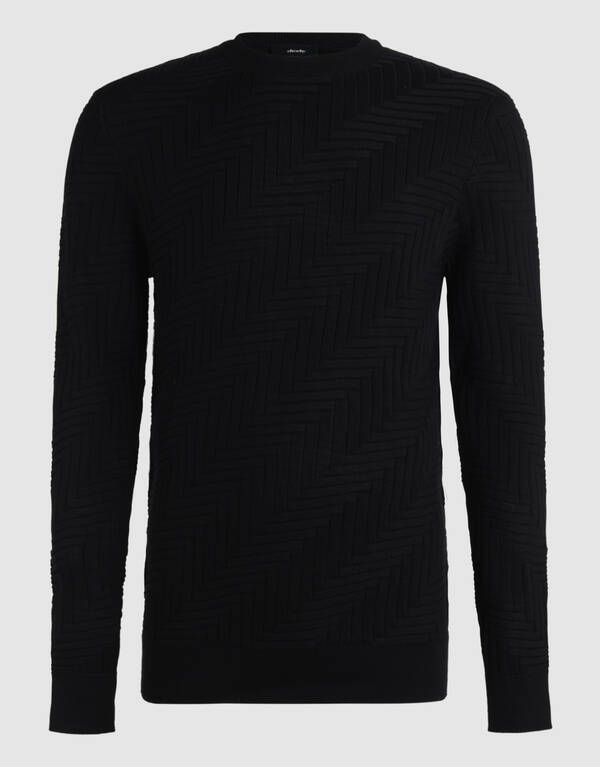 Strickpullover Struktur Schwarz SHOEBY MEN
