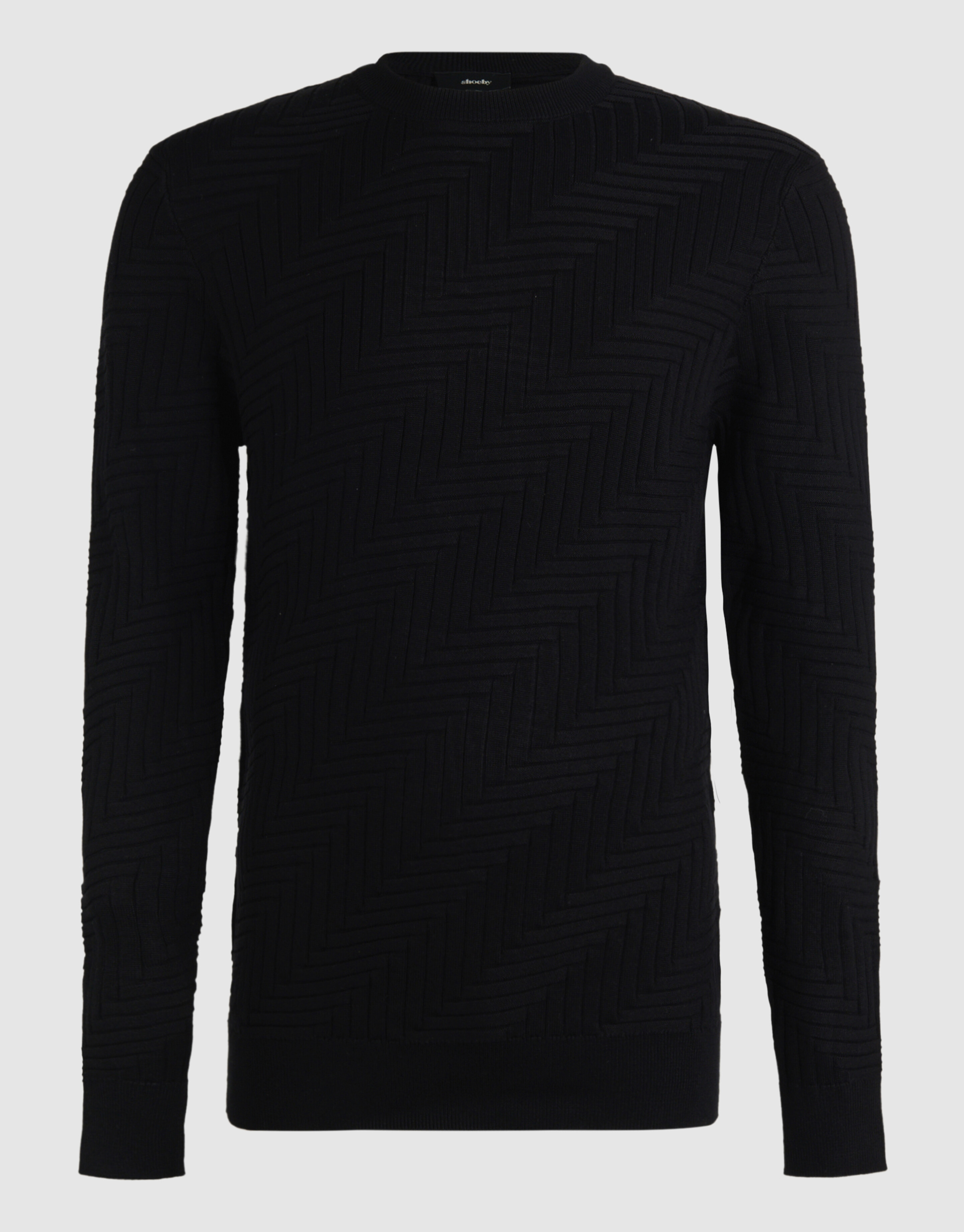 Strickpullover Struktur Schwarz SHOEBY MEN