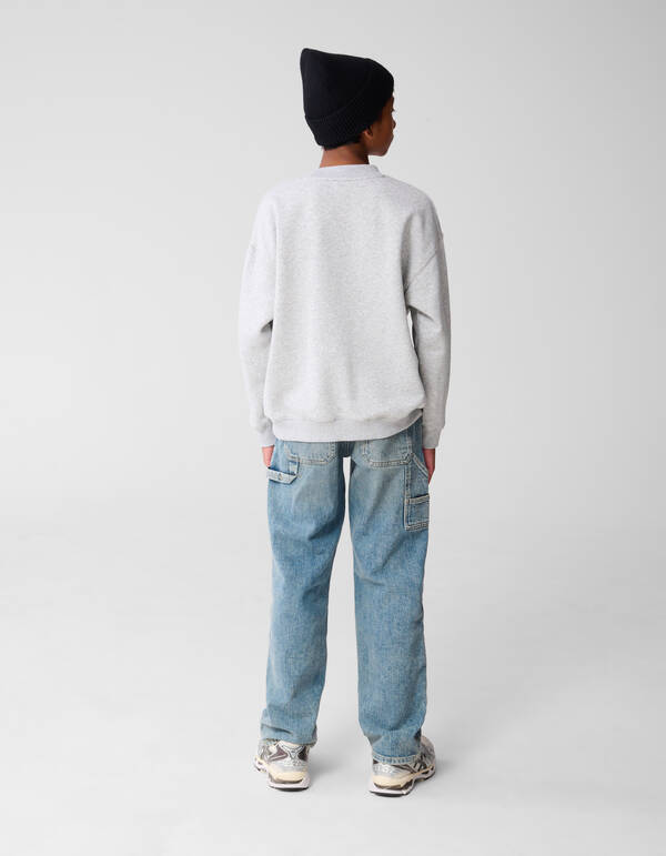 New York Kunstwerk Pullover Hellgrau SHOEBY BOYS