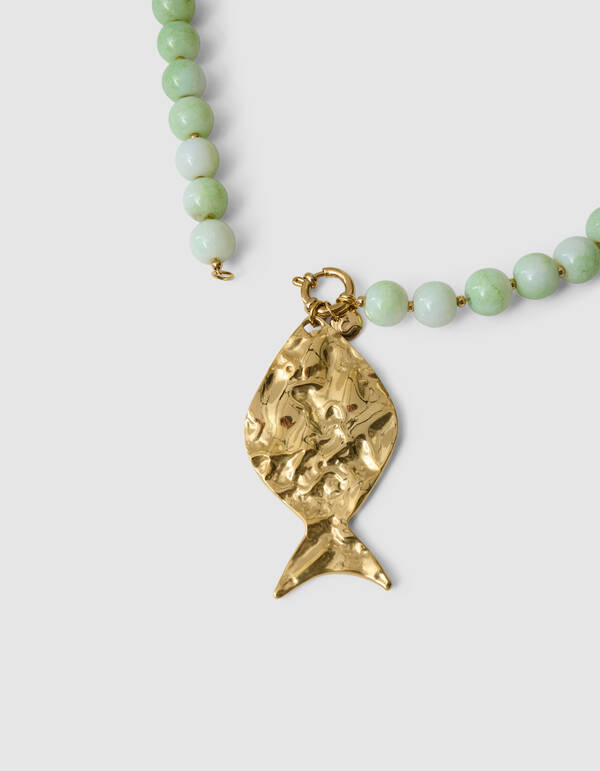 Perlenfischkette Hellgr&uuml;n SHOEBY ACCESSOIRES