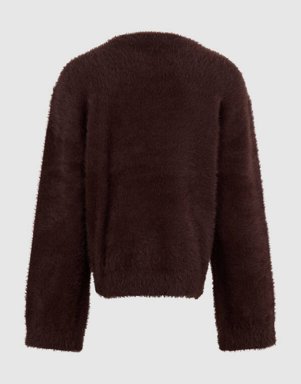 Hairy Varsity Strickpullover dunkelbraun SHOEBY GIRLS