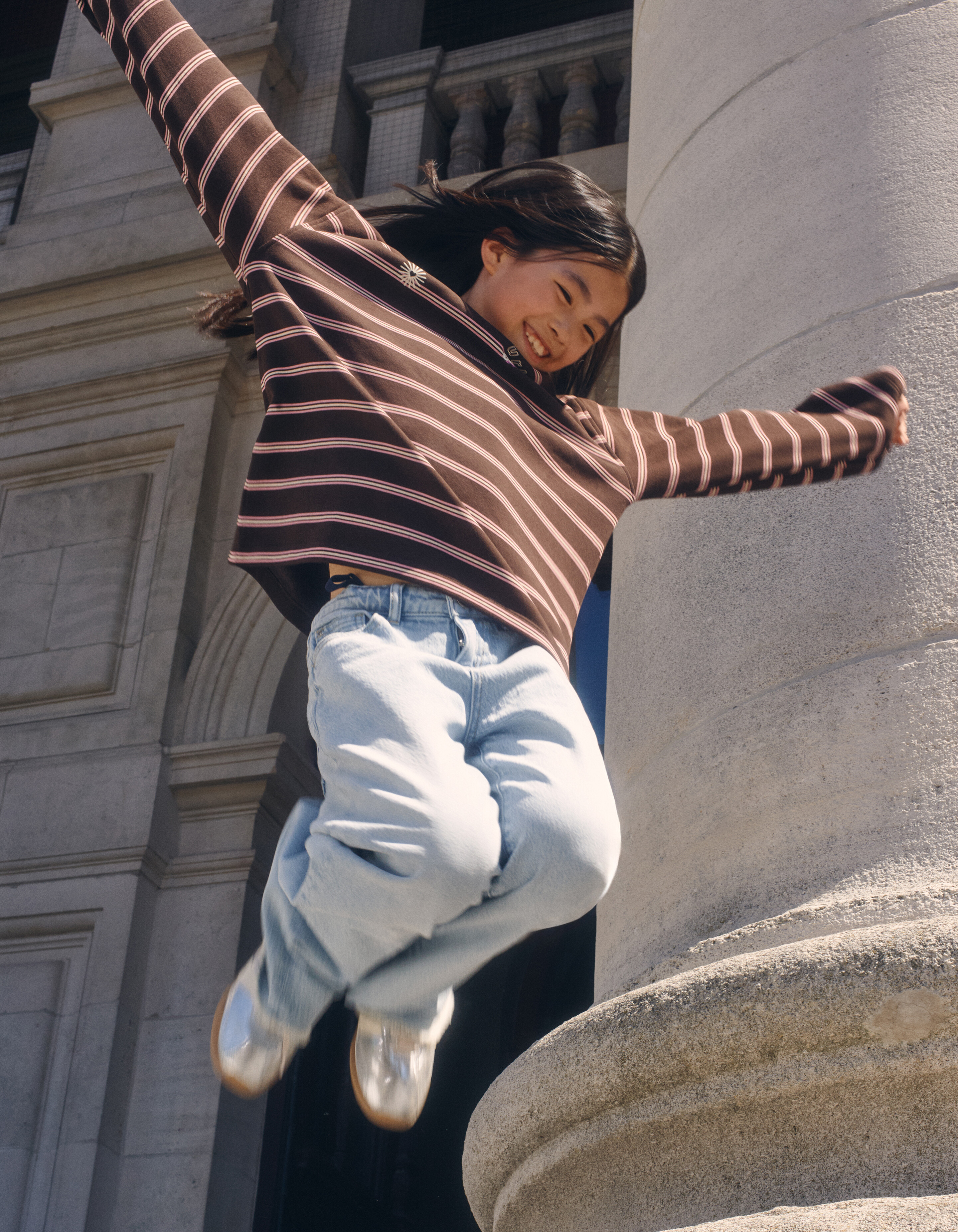 Oversize-Pullover mit Streifenmuster Braun SHOEBY GIRLS