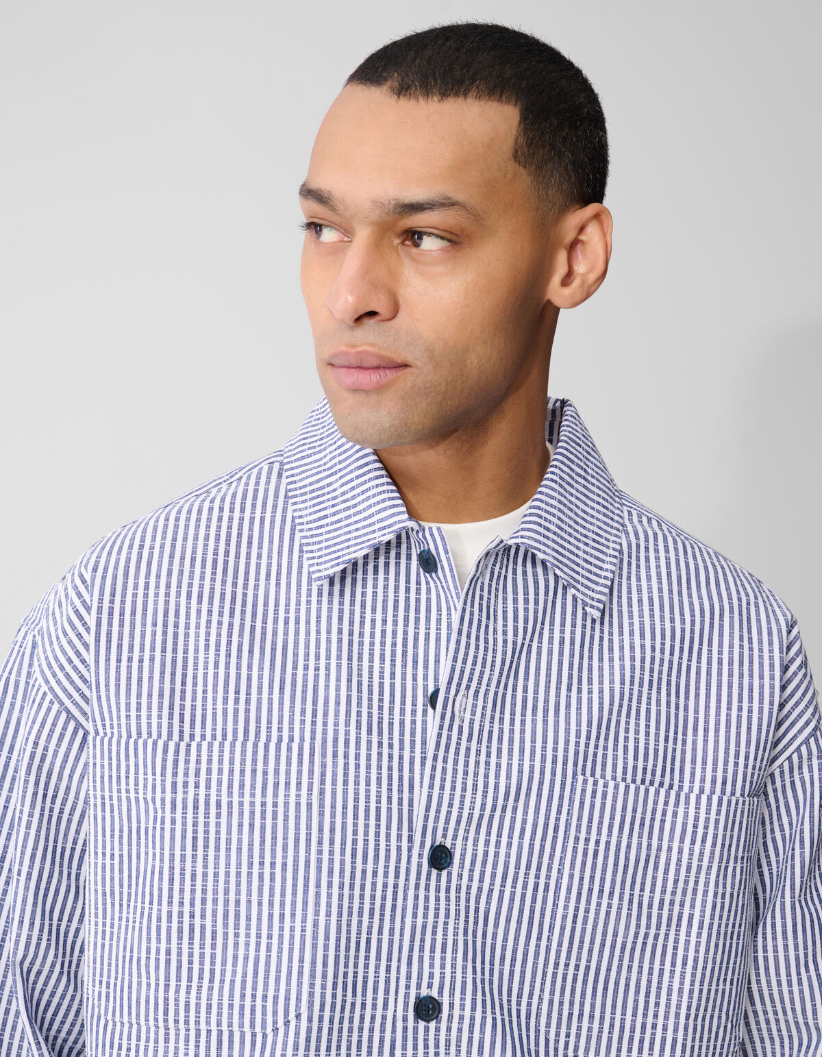 Pinstripe Overshirt Blau SHOEBY MEN