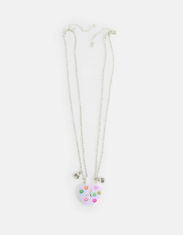 BFF Smiley Ketting Set Lichtpaars SHOEBY ACCESSOIRES