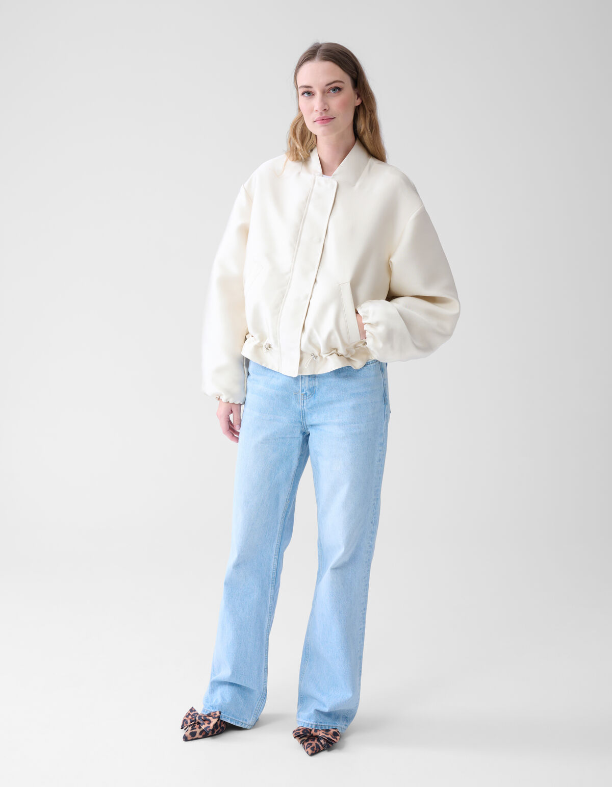 Satin Bomber Off White SHOEBY WOMEN