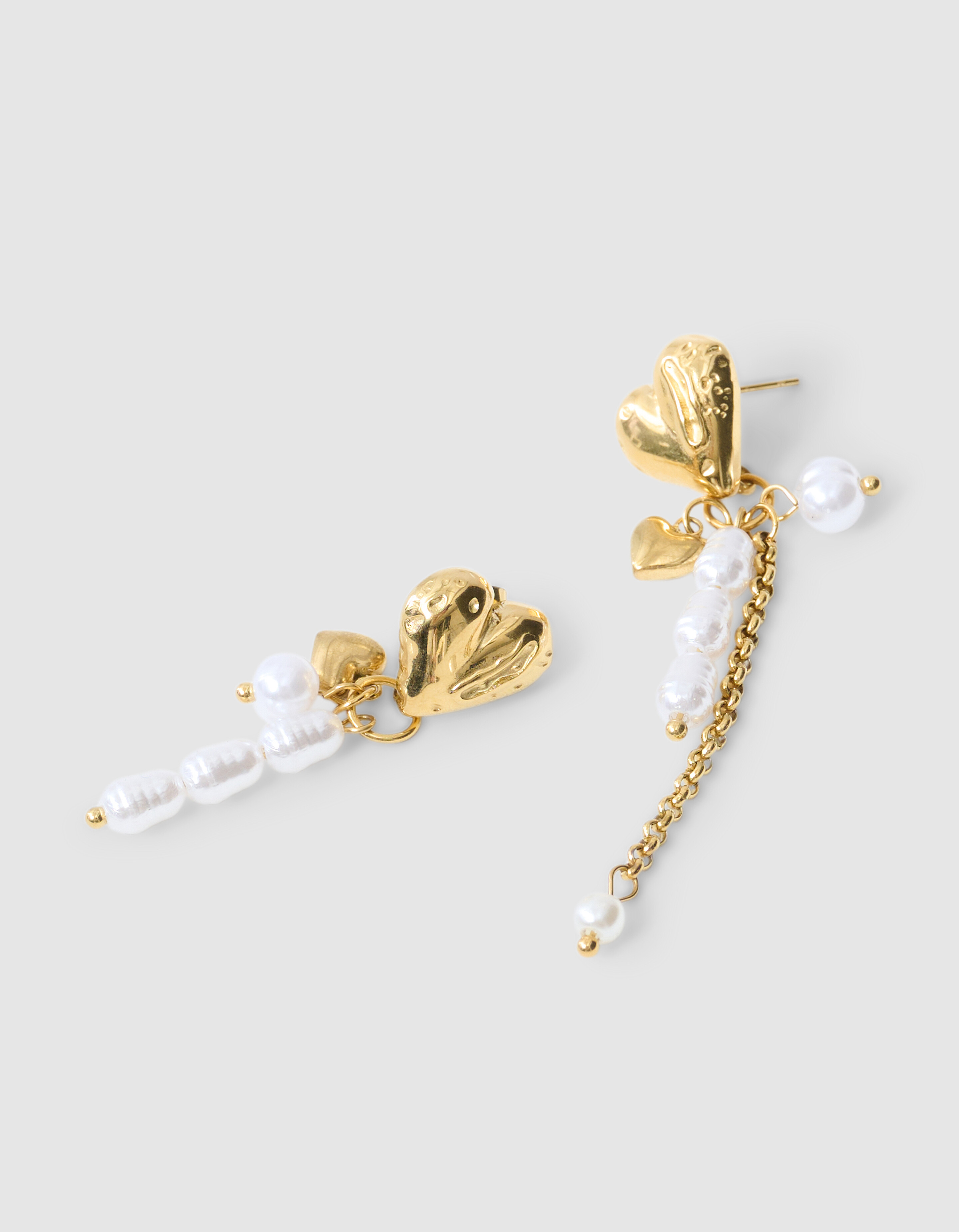 Herz Parel Ohrringe Gold SHOEBY ACCESSOIRES