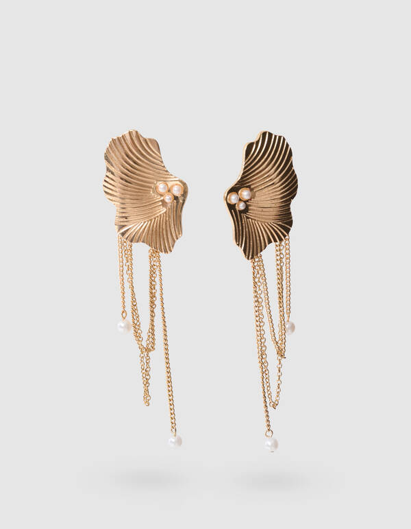 Blattketten-Ohrringe Gold SHOEBY ACCESSOIRES