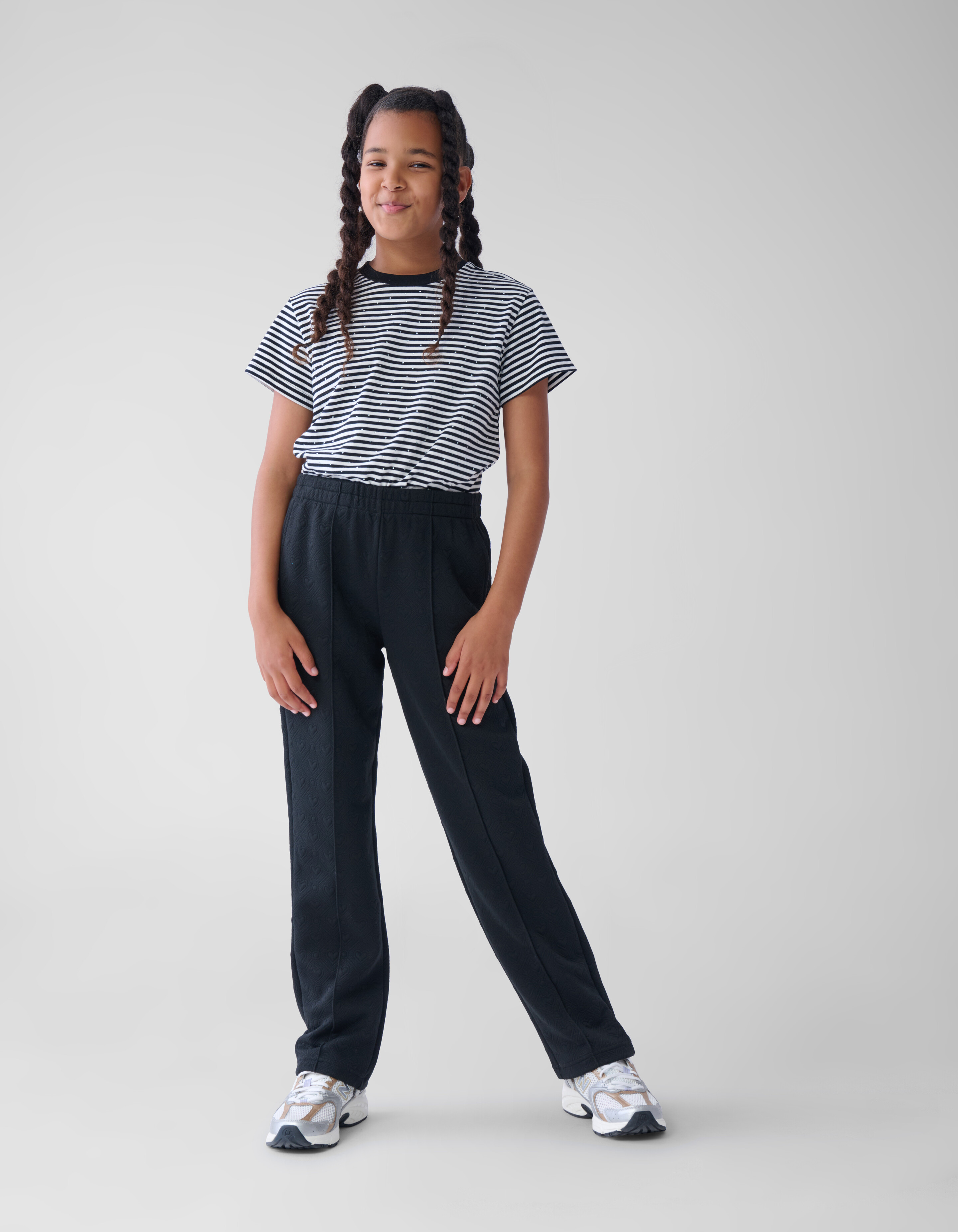 Herz Jacquard Hose Schwarz SHOEBY GIRLS