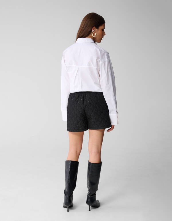 Gequiltete verzierte kurze Jacke schwarz SHOEBY WOMEN