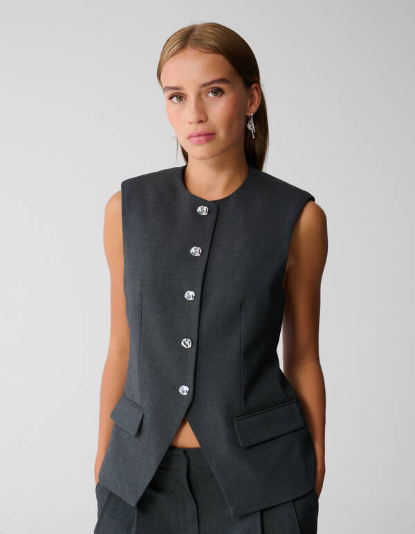 Strickjacke Dunkelgrau SHOEBY WOMEN