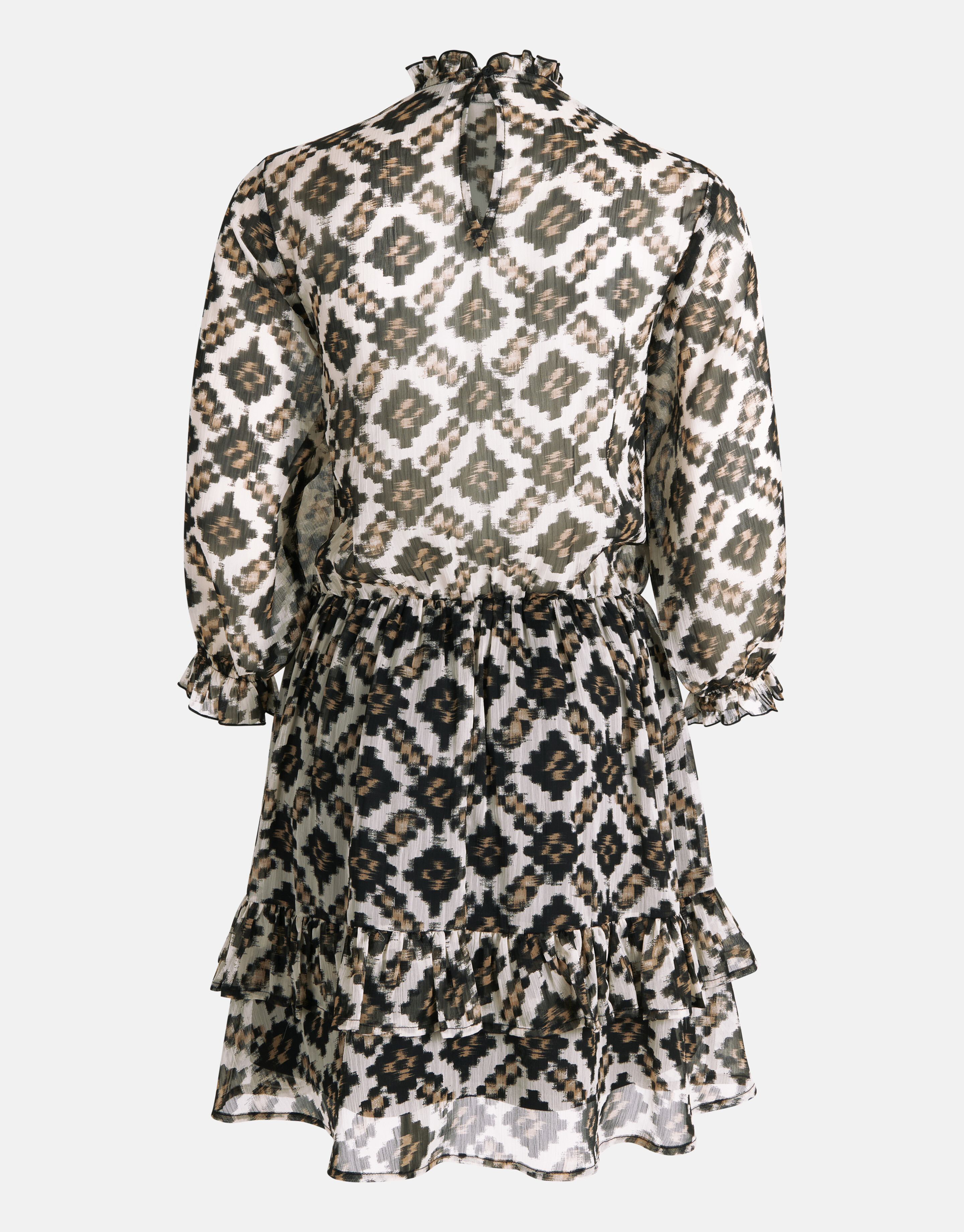 Printed Chiffon Kleid Beige SHOEBY WOMEN