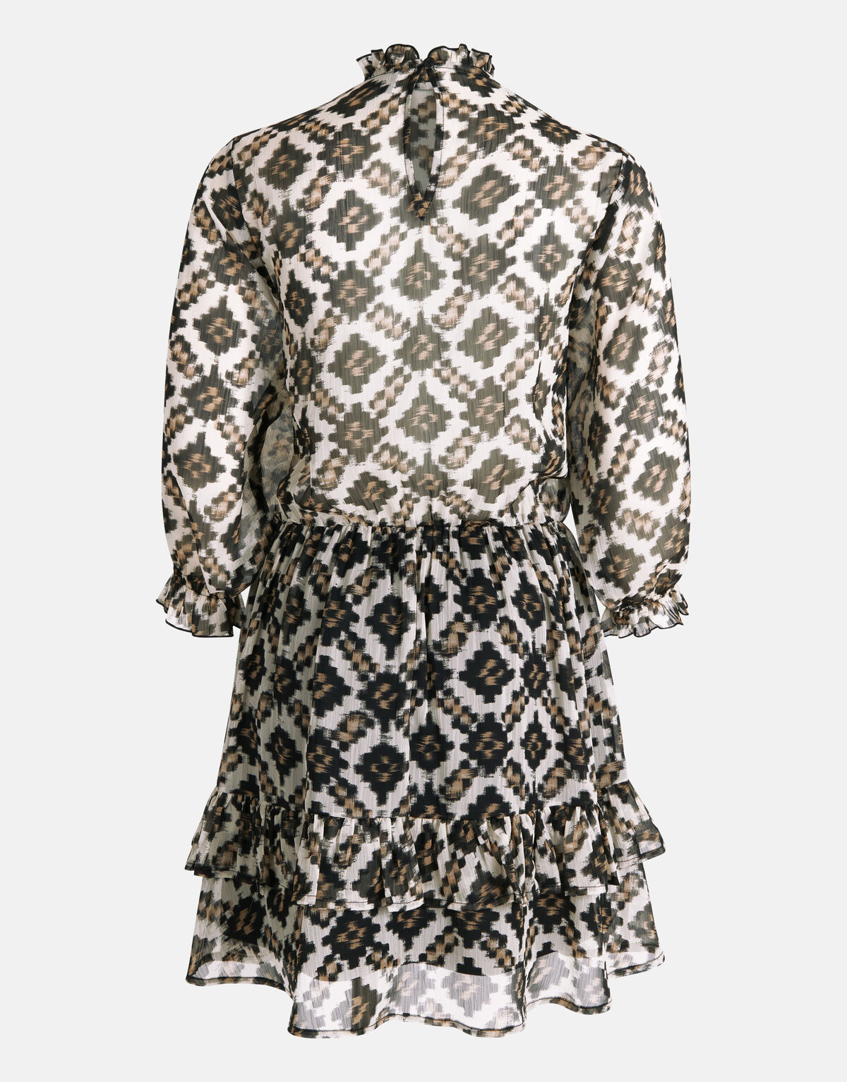 Printed Chiffon Kleid Beige SHOEBY WOMEN