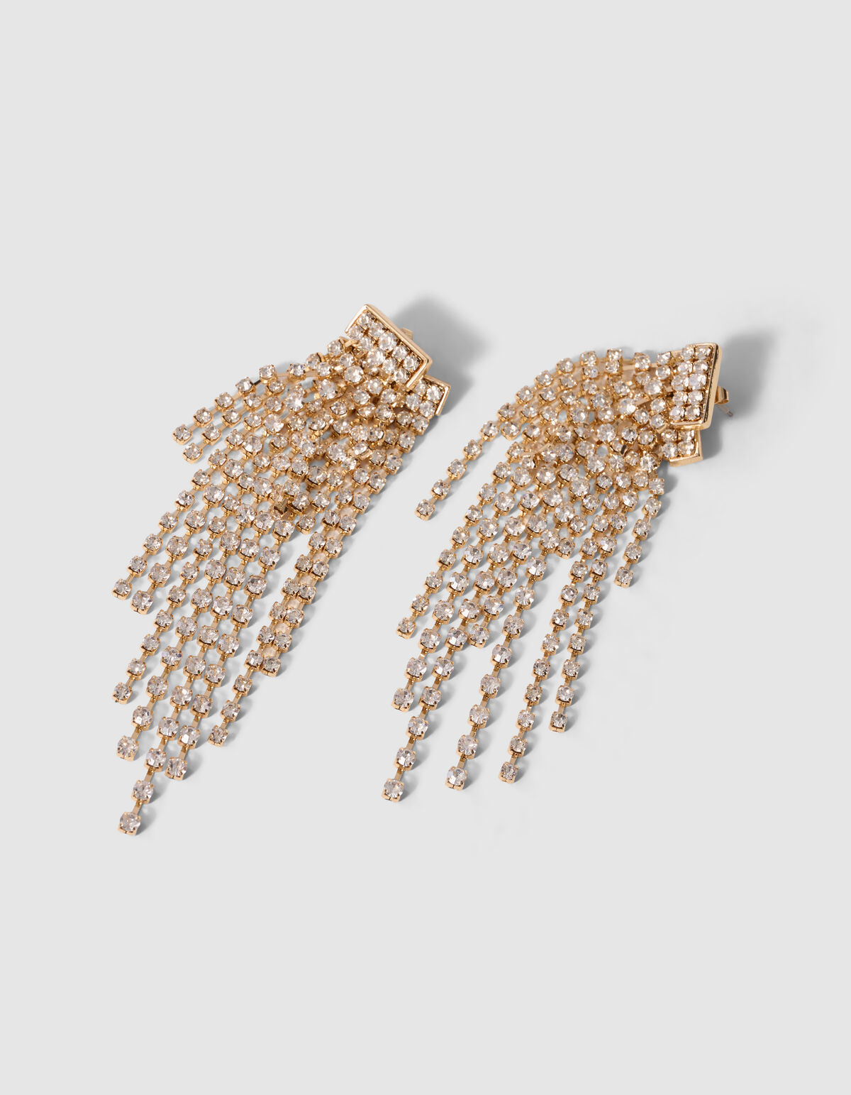 Zweilagige Strass-Ohrringe in Gold SHOEBY ACCESSOIRES