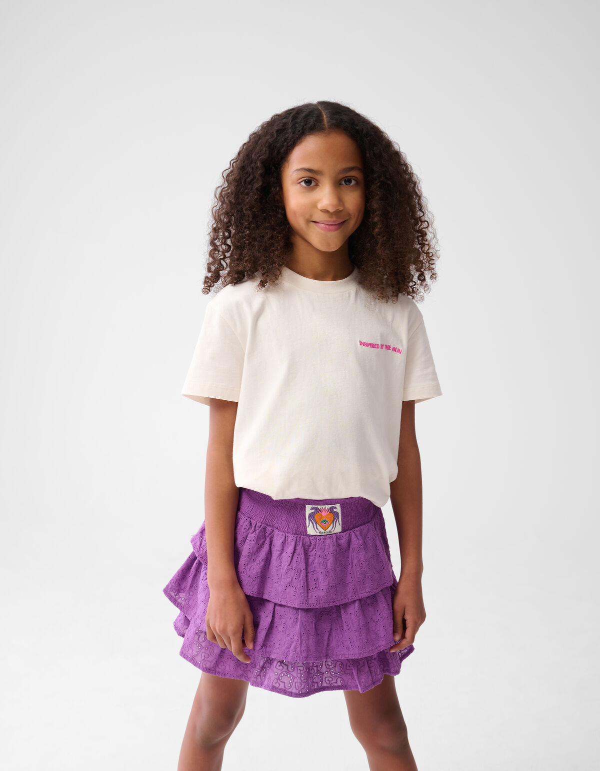 Tropical Artwork T-Shirt Offbroken White SHOEBY GIRLS