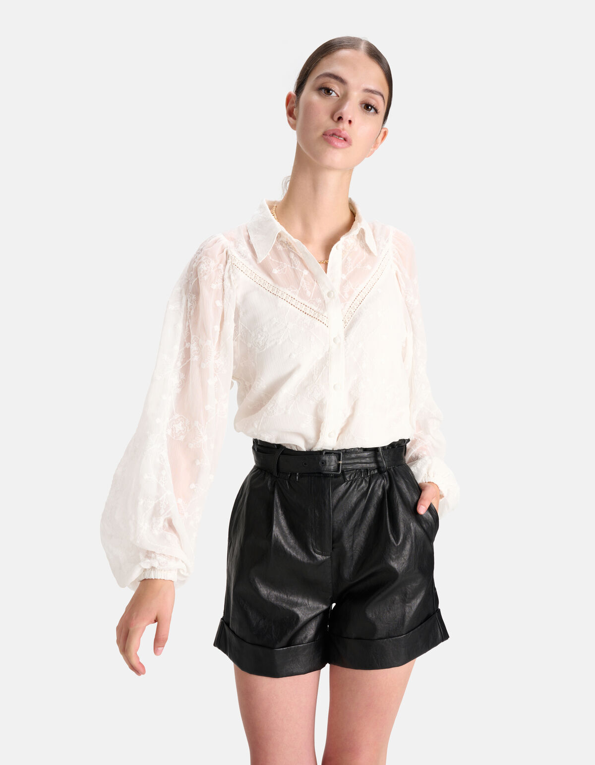 Bestickte Bluse Off White SHOEBY WOMEN