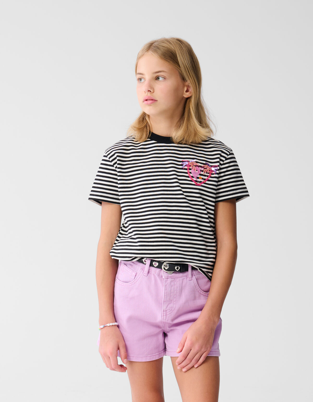 Palm Tree Artwork T-shirt Schwarz/Weiß SHOEBY GIRLS