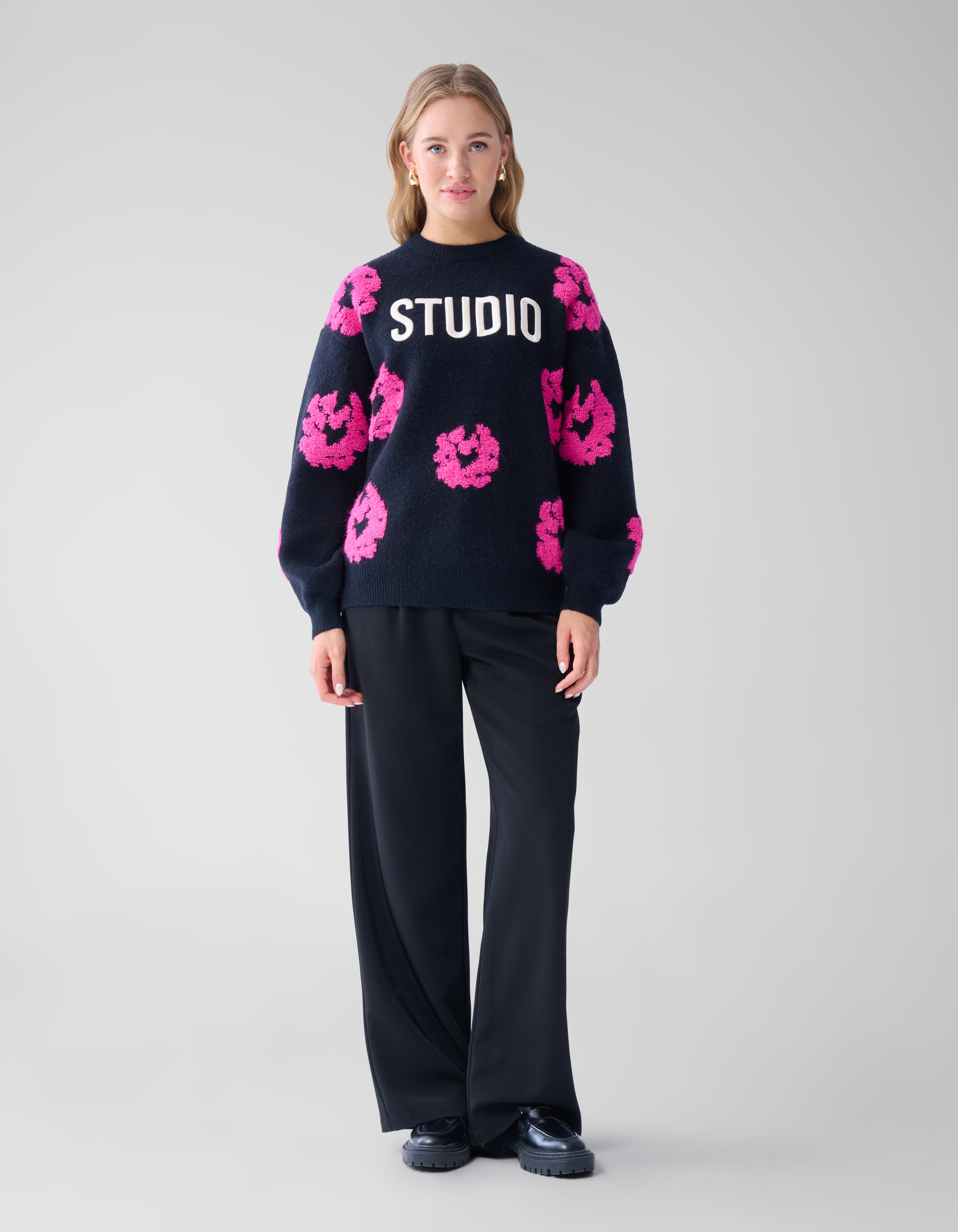 Kontrast-Pullover Schwarz SHOEBY WOMEN
