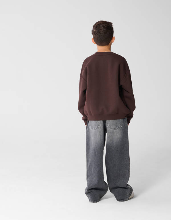 Party Smiley Sweatshirt Dunkelbraun SHOEBY BOYS