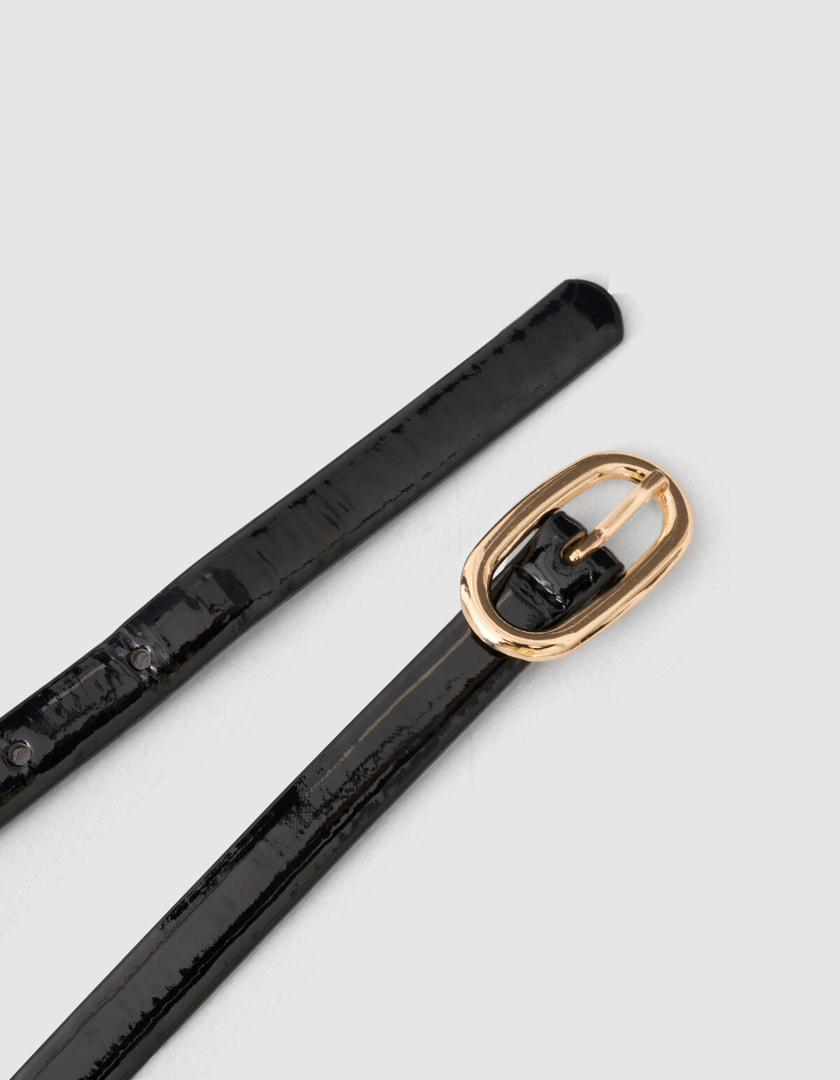 Schmale G&uuml;rtel Schwarz/Gold SHOEBY ACCESSOIRES