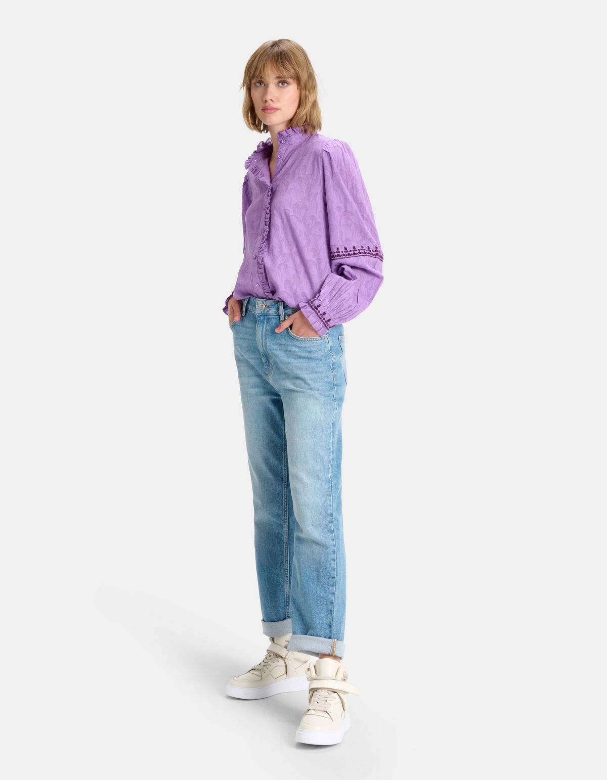 Jacquardbluse aus Baumwolle SHOEBY WOMEN